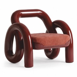 Casa Padrino sillón de diseño de lujo rojo oscuro / rojo - Sillón de salón - Sillón de hotel - Muebles de salón - Muebles de hotel - Muebles de lujo