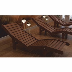 Casa Padrino lettino relax di lusso marrone scuro / bianco 164 cm - Lettino da piscina - Lettino da sauna - Mobili per piscina - Fatto in Italia