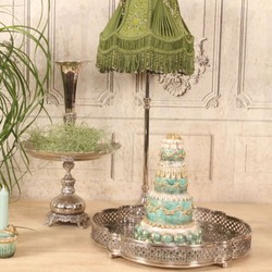 Casa Padrino bandeja de servir barroco de latón plata 39 cm - Accesorios de decoración barroco - Accesorios para hostelería