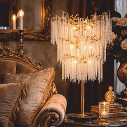 Luxus Tischleuchte Schreibtischleuchte Gold Schwarz
