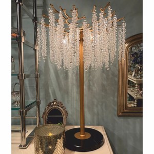 Casa Padrino Luxus Tischleuchte Gold / Schwarz H. 85 cm - Luxus Schreibtischleuchte - Luxus Leuchten
