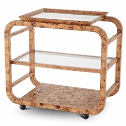 Casa Padrino carrito de servicio de lujo marrón claro 80 x 48 x Al. 75 cm - Accesorios de hostelería - Accesorios de hotel - Accesorios de lujo