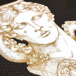 Casa Padrino bandeja de servir de lujo negro / oro / blanco / marrón Ø 40 cm - Bandeja de metal - Accesorios de hostelería - Pintada a mano en Italia