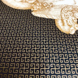 Casa Padrino bandeja de servir de lujo negro / oro / blanco / marrón Ø 40 cm - Bandeja de metal - Accesorios de hostelería - Pintada a mano en Italia