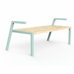 Casa Padrino Garden Bench Mint Green / Natural 150 cm - Park Bench with Armrests - Outdoor Bench - Garden Furniture