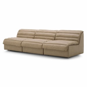 Casa Padrino Luxury Leather Sofa Brown 276 cm - Modular Genuine Leather Sofa - Living Room Sofa - Hotel Furniture - Modular Luxury Furniture