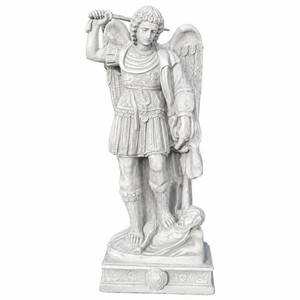 Casa Padrino scultura da giardino barocco arcangelo grigio A. 98 cm - Elegante figura da giardino - Sculture da giardino barocche