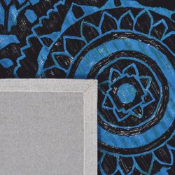 Casa Padrino alfombra de lujo azul / negro 300 x 200 cm - Alfombra rectangular de lana - Alfombra de salón - Alfombra de hotel