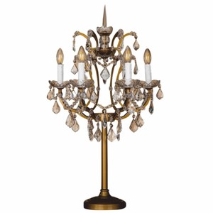 Casa Padrino lampe de table baroque en cristal or H. 85 cm - Magnifique lampe de bureau de style baroque - Éclairage baroque en cristal
