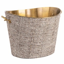 Casa Padrino enfriador de champán de lujo beige / latón 37 cm - Enfriador de vino de lujo - Accesorios de restaurantes - Accesorios de hoteles