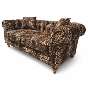 Casa Padrino Luxus Sofa mit Leoparden Muster Beige / Braun 190 cm - Wohnzimmer Sofa - Wohnzimmer Möbel - Luxus Möbel