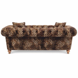 Casa Padrino Luxus Sofa mit Leoparden Muster Beige / Braun 190 cm - Wohnzimmer Sofa - Wohnzimmer Möbel - Luxus Möbel