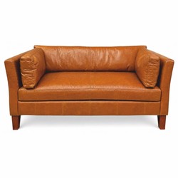 Casa Padrino divano di lusso in pelle marrone / marrone scuro 180 cm - Mobili per soggiorno - Mobili in vera pelle - Mobili ufficio - Mobili di lusso