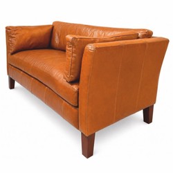 Casa Padrino divano di lusso in pelle marrone / marrone scuro 180 cm - Mobili per soggiorno - Mobili in vera pelle - Mobili ufficio - Mobili di lusso