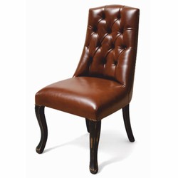Chesterfield Leder Echtleder Esszimmer Stuhl Braun Antik Schwarz