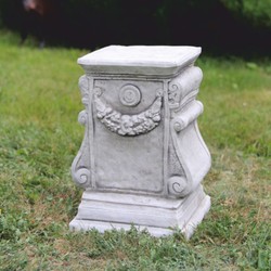 Casa Padrino Baroque Style Garden Column Grey H. 30 cm - Magnificent Baroque Garden Column - Decorative Garden Column - Baroque Garden & Patio Decor