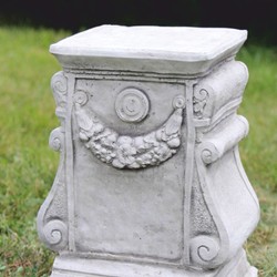 Casa Padrino Baroque Style Garden Column Grey H. 30 cm - Magnificent Baroque Garden Column - Decorative Garden Column - Baroque Garden & Patio Decor