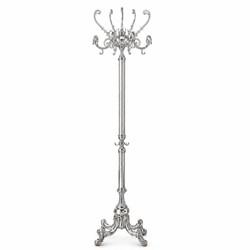 Casa Padrino perchero barroco de lujo plata 45 x 45 x Al. 191 cm - Elegante perchero de latón - Muebles de armario barrocos - Muebles de hoteles