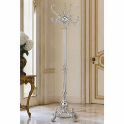 Casa Padrino perchero barroco de lujo plata 45 x 45 x Al. 191 cm - Elegante perchero de latón - Muebles de armario barrocos - Muebles de hoteles