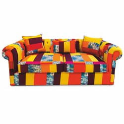 Casa Padrino canapé Chesterfield de luxe avec coussins multicolore 210 cm - Canapé de salon - Meubles de salon - Meubles Chesterfield