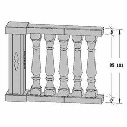 Casa Padrino balustrade baroque avec colonne blanc crème 128 x 28 x H. 101 cm - Garde-corps baroque - Accessoires de décoration de jardin et terrasse