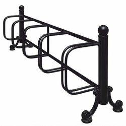 Casa Padrino porte-vélos Art Nouveau noir 250 cm - Support à vélos en métal au style rétro - Accessoires pour restaurants et cafés