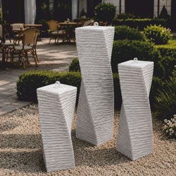 Casa Padrino conjunto de 3 fuentes decorativas de jardín columna gris Al. 120 cm - Accesorios de jardín - Accesorios de patio
