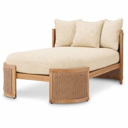 Casa Padrino lettino da giardino di lusso naturale 162 cm - Lettino da piscina di lusso - Lettino prendisole di lusso - Mobili hotel - Mobili giardino