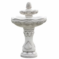 Casa Padrino Baroque Fountain Grey Ø 57 x H. 100 cm - Magnificent Garden Fountain - Baroque Style Garden & Patio Decor