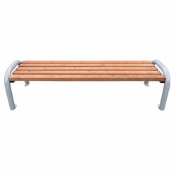 Casa Padrino Park Bench Natural / Grey 192 cm - City Bench - Garden Bench - Outdoor Bench - Outdoor Furniture - City Furniture