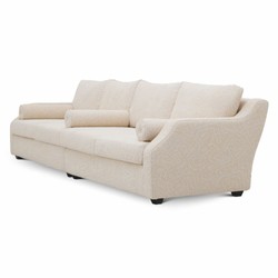 Casa Padrino divano di lusso crema / nero 325 cm - Mobili per hotel - Mobili per soggiorno - Mobili di lusso - Interni di lusso