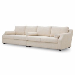 Casa Padrino divano di lusso crema / nero 325 cm - Mobili per hotel - Mobili per soggiorno - Mobili di lusso - Interni di lusso