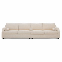 Casa Padrino divano di lusso crema / nero 325 cm - Mobili per hotel - Mobili per soggiorno - Mobili di lusso - Interni di lusso