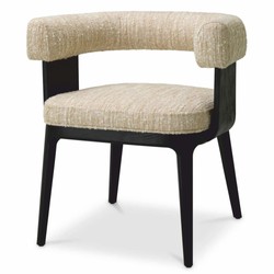 Casa Padrino chaise de salle à manger de luxe avec accoudoirs crème / noir H. 73 cm - Mobilier hôtel - Mobilier restaurant - Mobilier salle à manger