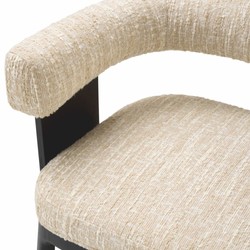 Casa Padrino chaise de salle à manger de luxe avec accoudoirs crème / noir H. 73 cm - Mobilier hôtel - Mobilier restaurant - Mobilier salle à manger