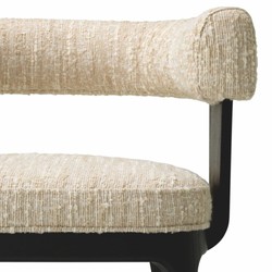 Casa Padrino chaise de salle à manger de luxe avec accoudoirs crème / noir H. 73 cm - Mobilier hôtel - Mobilier restaurant - Mobilier salle à manger