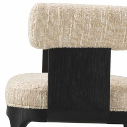 Casa Padrino chaise de salle à manger de luxe avec accoudoirs crème / noir H. 73 cm - Mobilier hôtel - Mobilier restaurant - Mobilier salle à manger