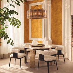 Casa Padrino chaise de salle à manger de luxe avec accoudoirs crème / noir H. 73 cm - Mobilier hôtel - Mobilier restaurant - Mobilier salle à manger