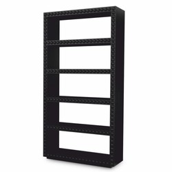 Casa Padrino armario de estantería de lujo negro 120 x Al. 230,5 cm - Armario de libros de madera maciza - Muebles para hoteles y salones de lujo