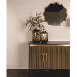 Luxus Sideboard mit 4 Türen und Marmorplatte Gold Schwarz