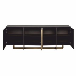 Casa Padrino Luxury Sideboard with 4 Doors Black / Brass 220 cm - Luxury Furniture - Luxury Interior
