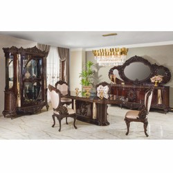 Casa Padrino Luxury Baroque Display Cabinet Dark Brown / Gold 180 x H. 245 cm - Magnificent Solid Wood Showcase with 2 Glass Doors - Baroque Furniture