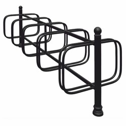 Casa Padrino aparcabicicletas Art Nouveau de metal negro 250 cm - Portabicicletas de doble cara estilo retro - Accesorios de restaurantes y cafeterías