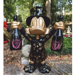 Casa Padrino escultura decorativa XXL pato negro / oro A. 170 cm - Figura decorativa XXL - Escultura de jardín - Figura de jardín