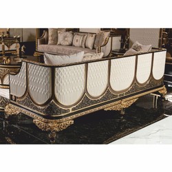 Casa Padrino canapé baroque de luxe gris / blanc / marron / or 245 cm - Magnifique canapé de salon baroque - Mobilier de salon baroque Casa Padrino canapé baroque de luxe gris / blanc / marron / or 245 cm - Magnifique canapé de salon baroque - Mobilier de salon baroque