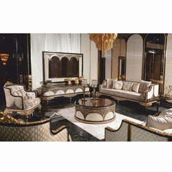 Casa Padrino canapé baroque de luxe gris / blanc / marron / or 245 cm - Magnifique canapé de salon baroque - Mobilier de salon baroque Casa Padrino canapé baroque de luxe gris / blanc / marron / or 245 cm - Magnifique canapé de salon baroque - Mobilier de salon baroque