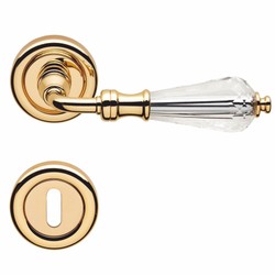 Luxus Barock Türklinken Set mit Kristallglas Gold
