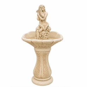 Casa Padrino Fuente Art Nouveau Beige Al. 115 cm - Elegante fuente de jardín - Accesorios de decoración de jardín y patio