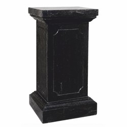 Casa Padrino Baroque Garden Decor Marble Column Black H. 80 cm - Garden & Patio Decor Accessories