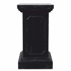Casa Padrino Baroque Garden Decor Marble Column Black H. 80 cm - Garden & Patio Decor Accessories